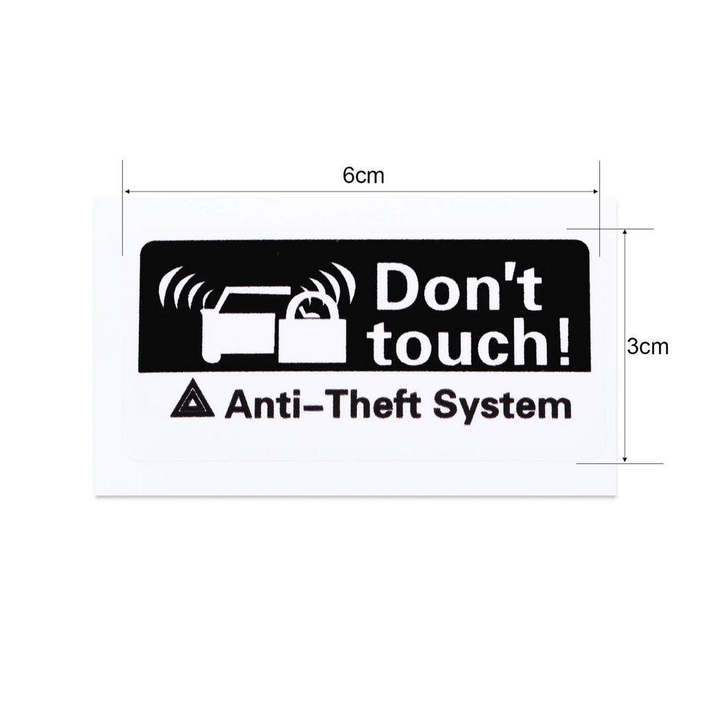 2 Pcs/set 6x3cm Motor Bike Warning Dont Touch Decal Window Car Sticker ...