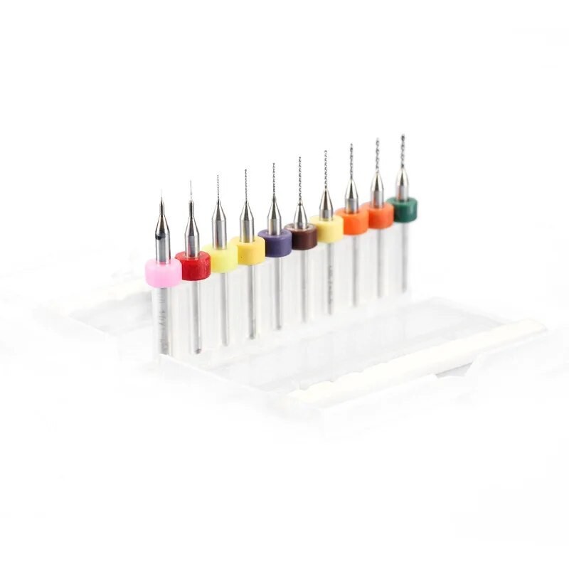 10pcs/set 0.3mm to 1.2mm PCB mini drill Bit tungsten steel carbide for