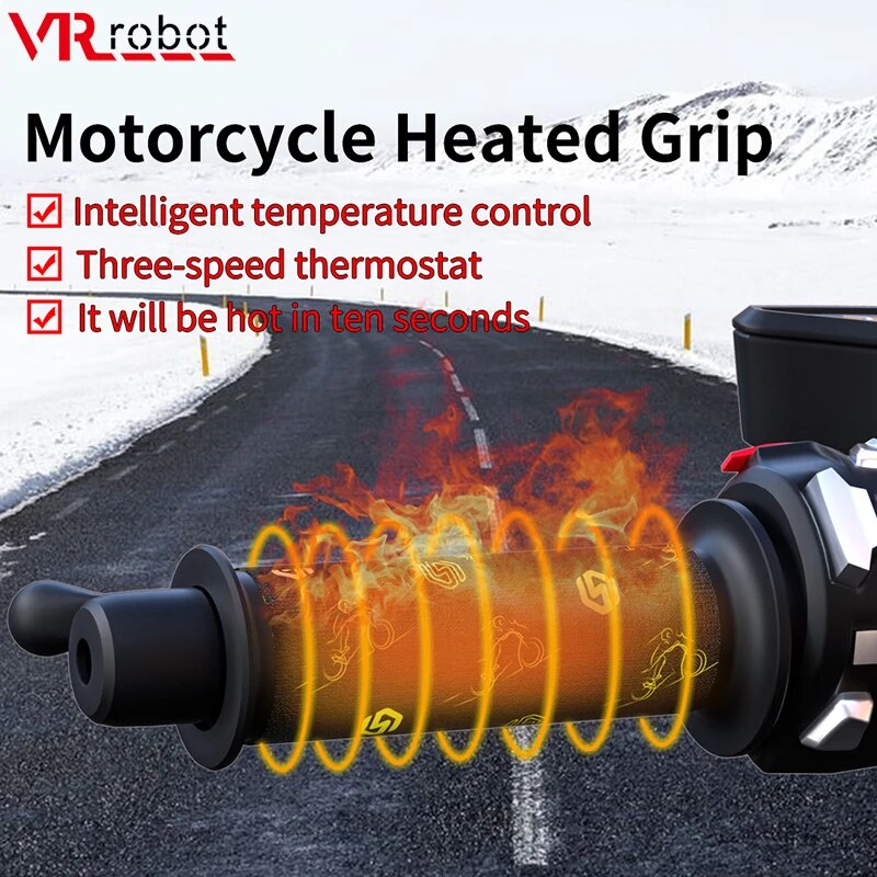 ♠VR robot 12V Motorcycle Heated Handlebar Covers Upgrade Waterproof ...