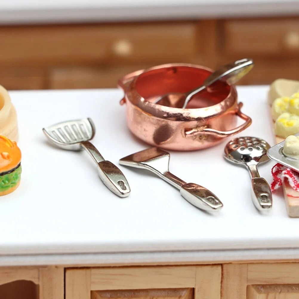 4pcs 1:12 Miniature Cookware Tools Mini Kitchen Utensils Toy Spoon ...