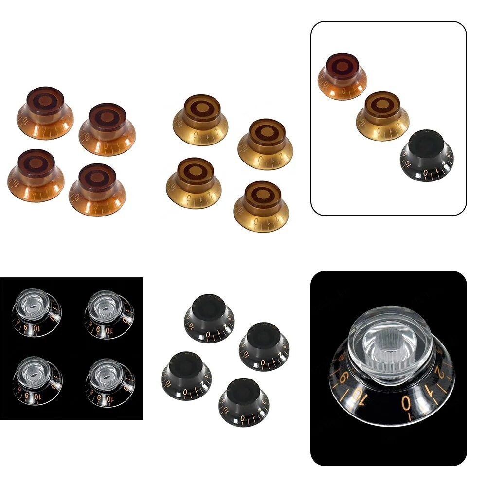4pcs Electric Guitar Top Hat Speed Control Hand Volume Tone Control ...