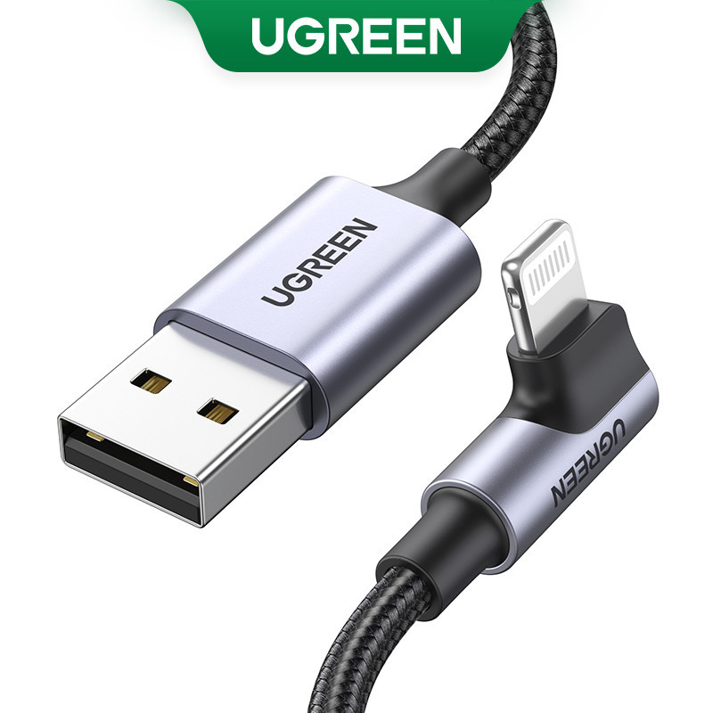UGREEN MFi Certification Lightning Cable, Right Angle 3FT Lightning ...