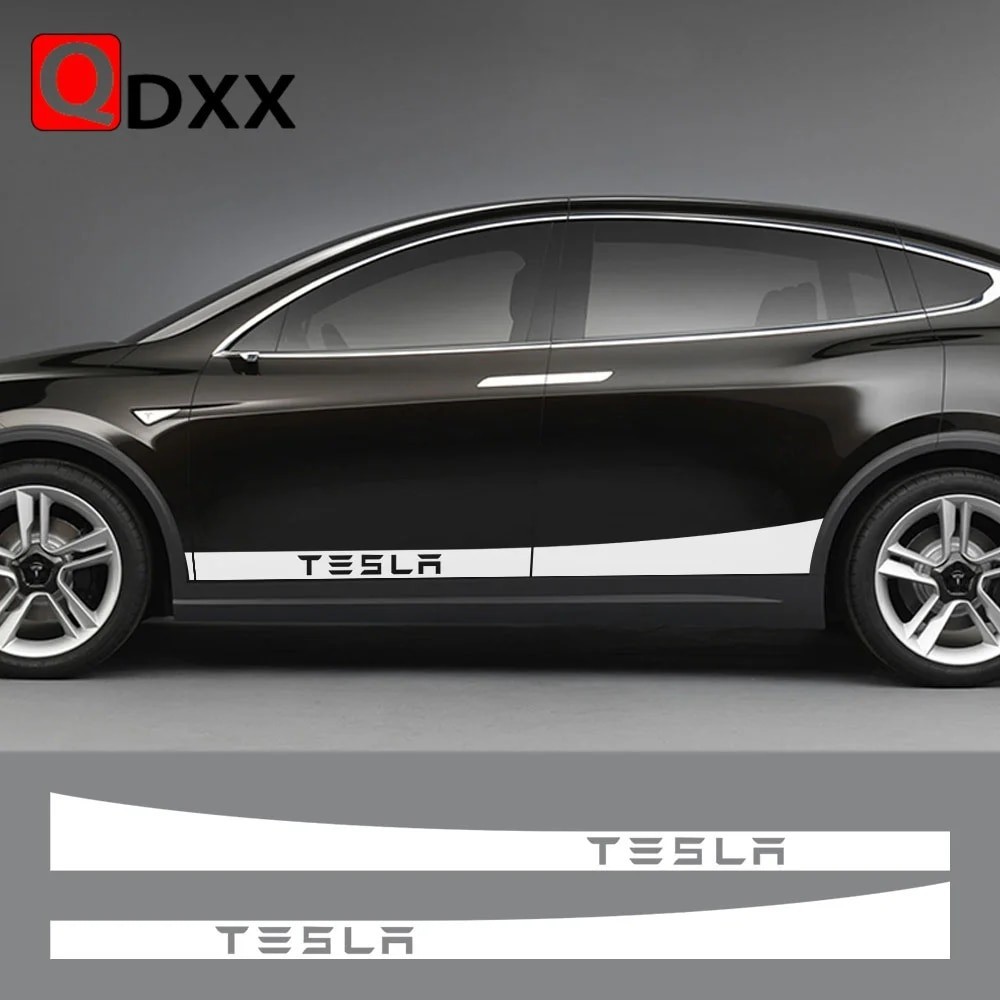 For Tesla Model 3 S X P100D Car Stickers Door Both Side Skirt Trim ...