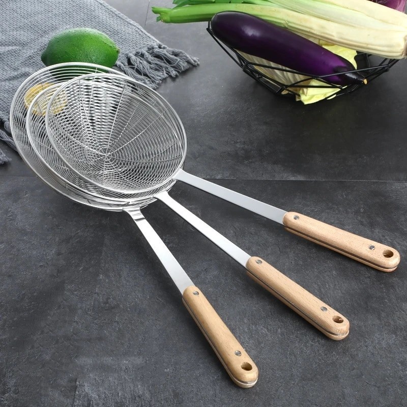 Stainless Steel Strainer Ladle Skimmer Handle Frying Filter Long Food ...