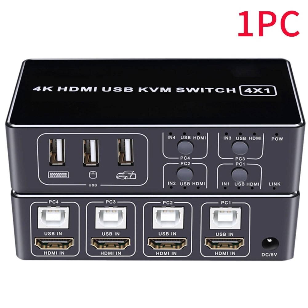 high quality Sharing Keyboard Scanner KVM Aluminum 4 With Switcher Hub ...