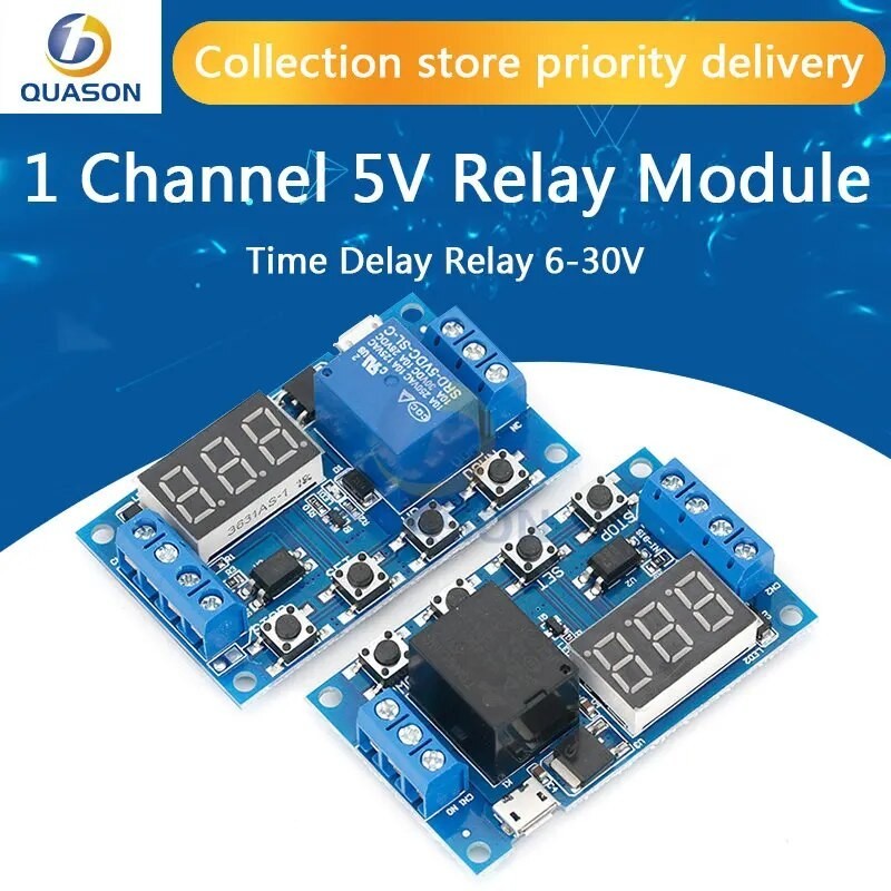 6-30V Relay Module Switch Trigger Time Delay Circuit Timer Cycle ...