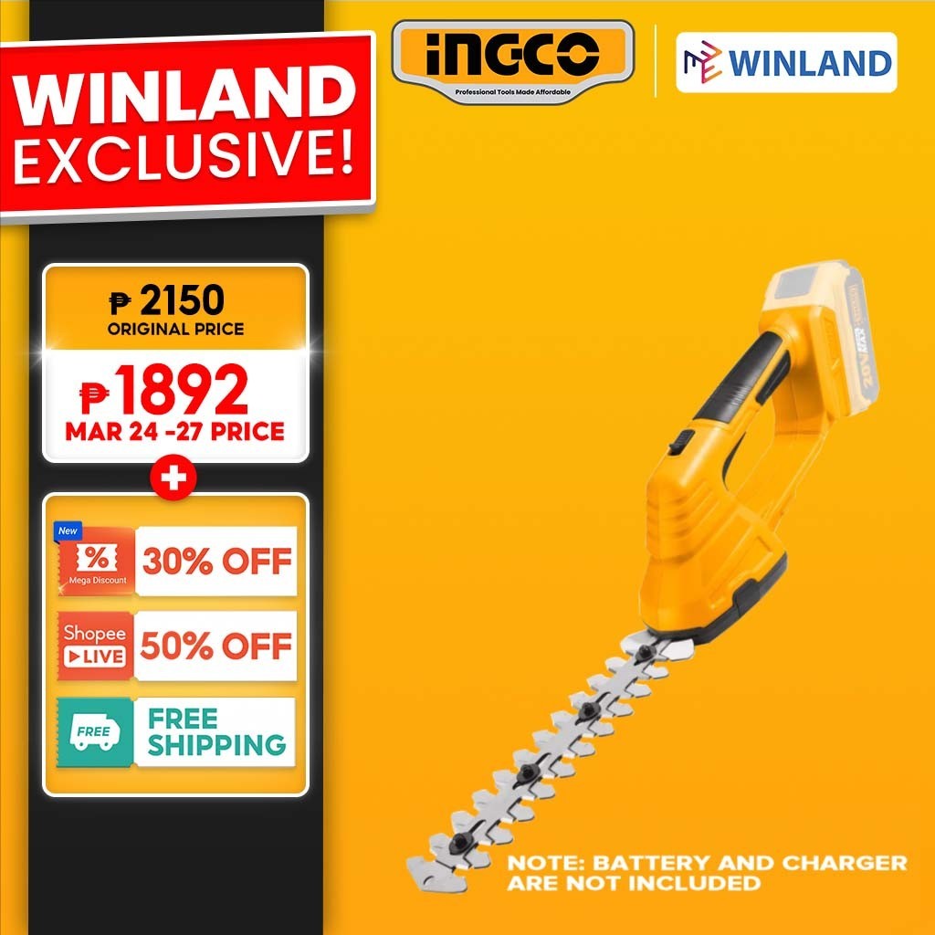 Ingco By Winland P20s 20v Lithium Ion Garden Shear Gardening Tools Cstli2001 Ing Ct Shopee