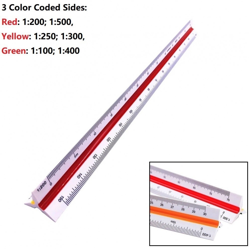 Triangular Metric Scale Ruler 30cm Length for Accurate Measurements and ...