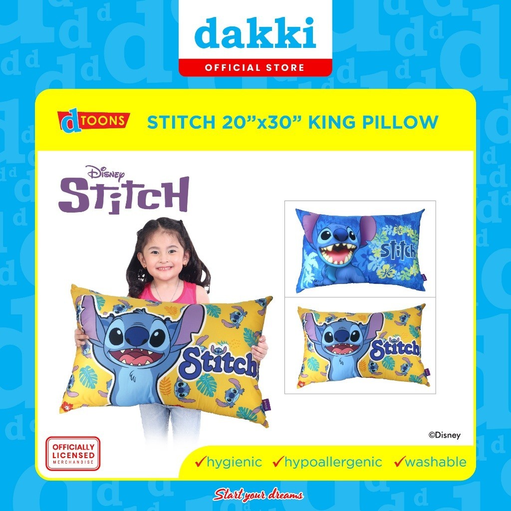 Dakki afforDOUBLES 2PCS PILLOW 20 x30 Stitch Collection King Pillow