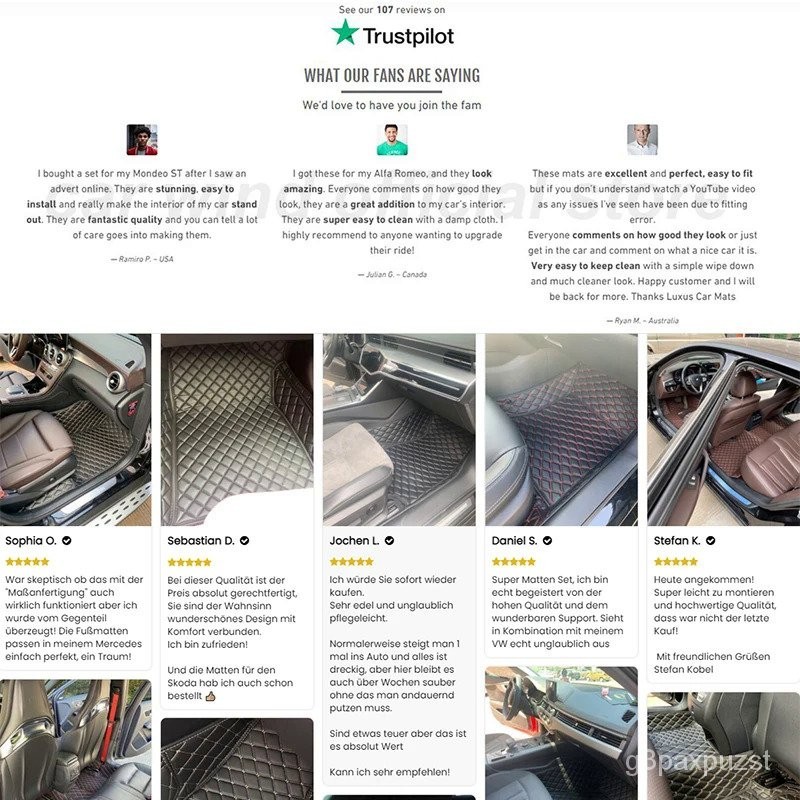 Custom Made Leather Car Floor Mats For Kia Sportage 4 2022 Interior