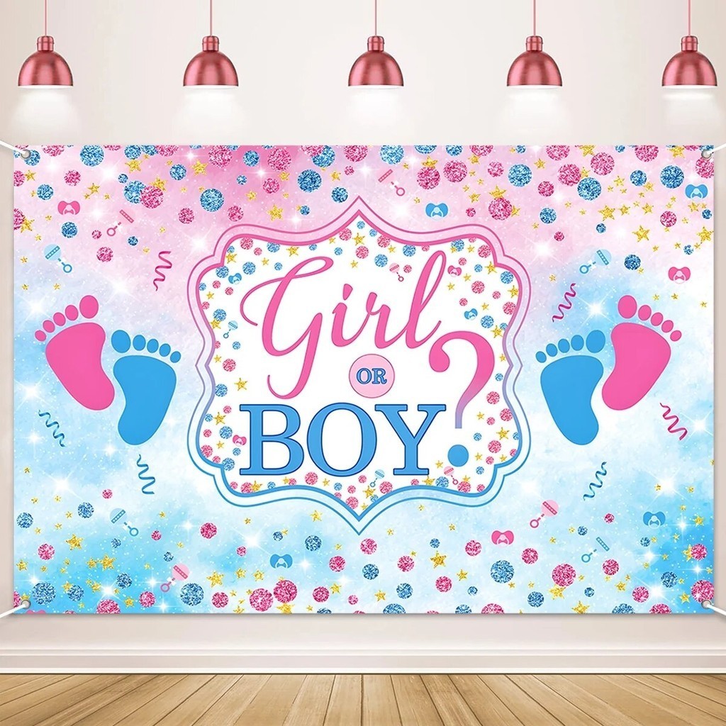 Custom Footprint Pacifier Gender Reveal Backdrop