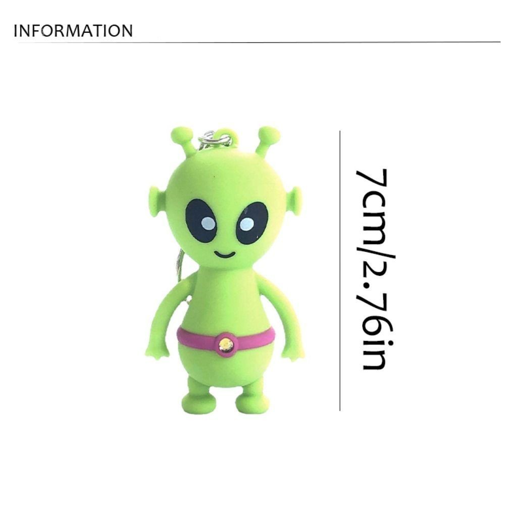 Fashion Funny LED Light Alien Keychain Mini Cartoon UFO Alien Bag ...