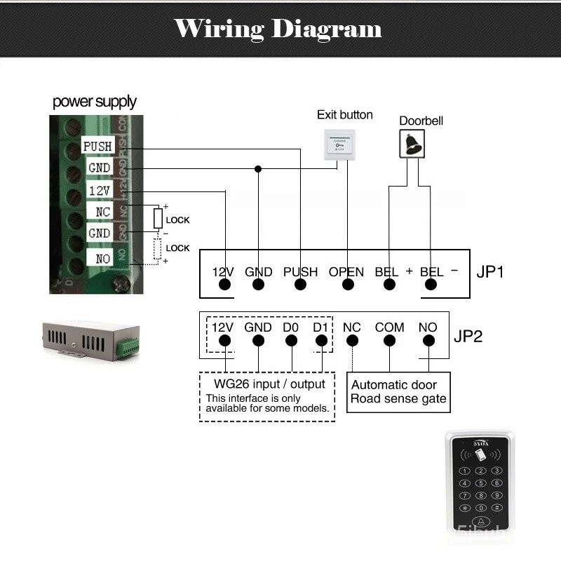 125KHz RFID Access Control Keypad EM Card Reader Door Access Control