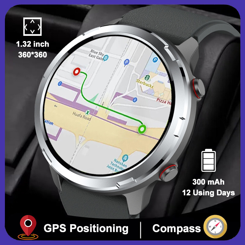 Compass GPS Positioning Outdoor Smartwatch 1.32-inch Health Detection ...