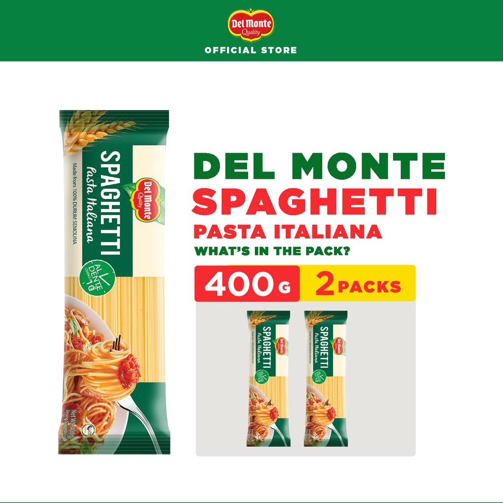 DEL MONTE Spaghetti Pasta Italiana with High Quality Ingredients 400g