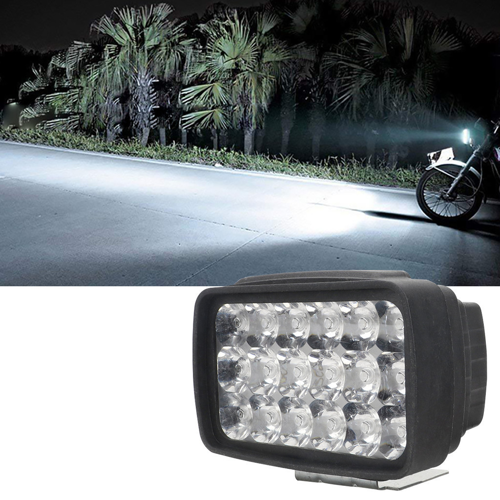 18/15LED Rectangular Motorcycle Spotlight Auxiliary Light Fog Lamp Mini ...