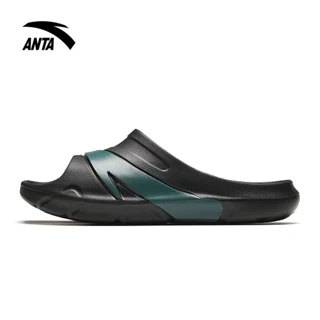 ANTA Men Lifestyle Basic Slippers In Black/Green