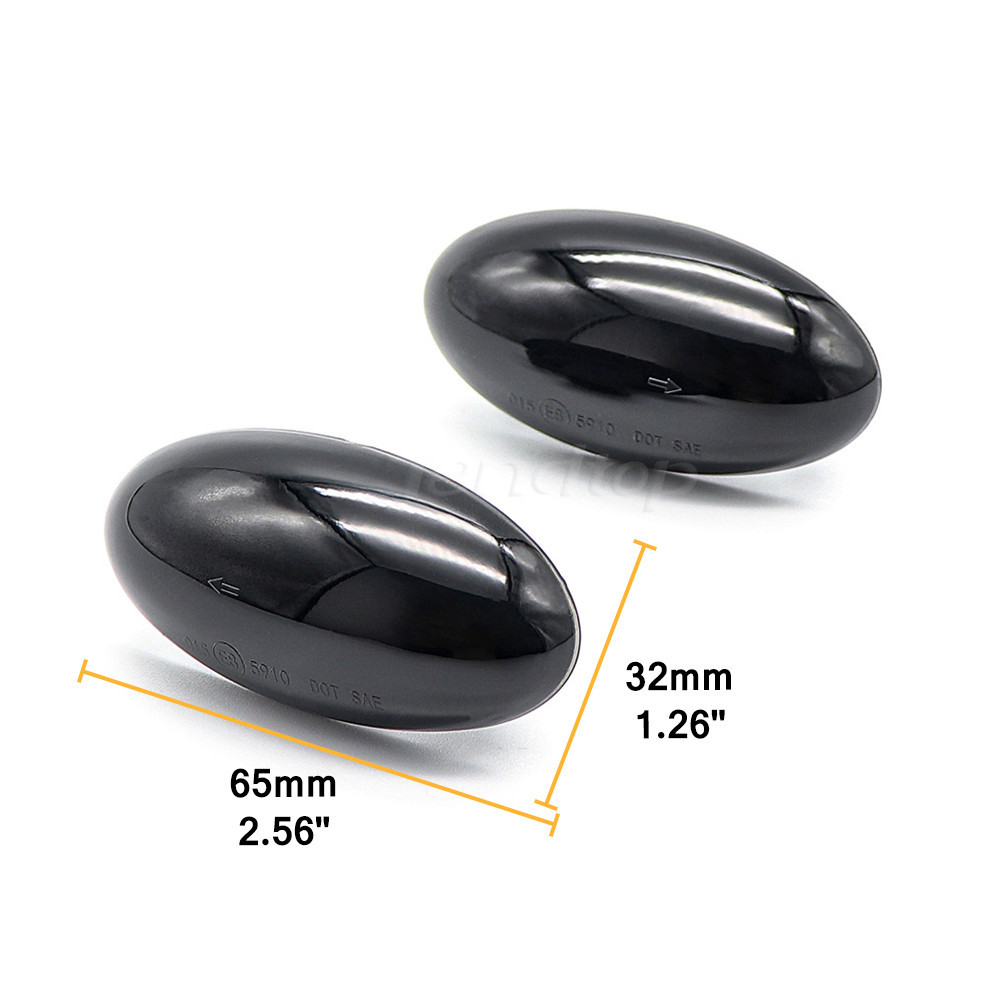 2 Intermitentes Laterales LED Negro Humo Para Peugeot 107, 108, 206, 307, 407, 607, Jumpy, Xsara | Homologados