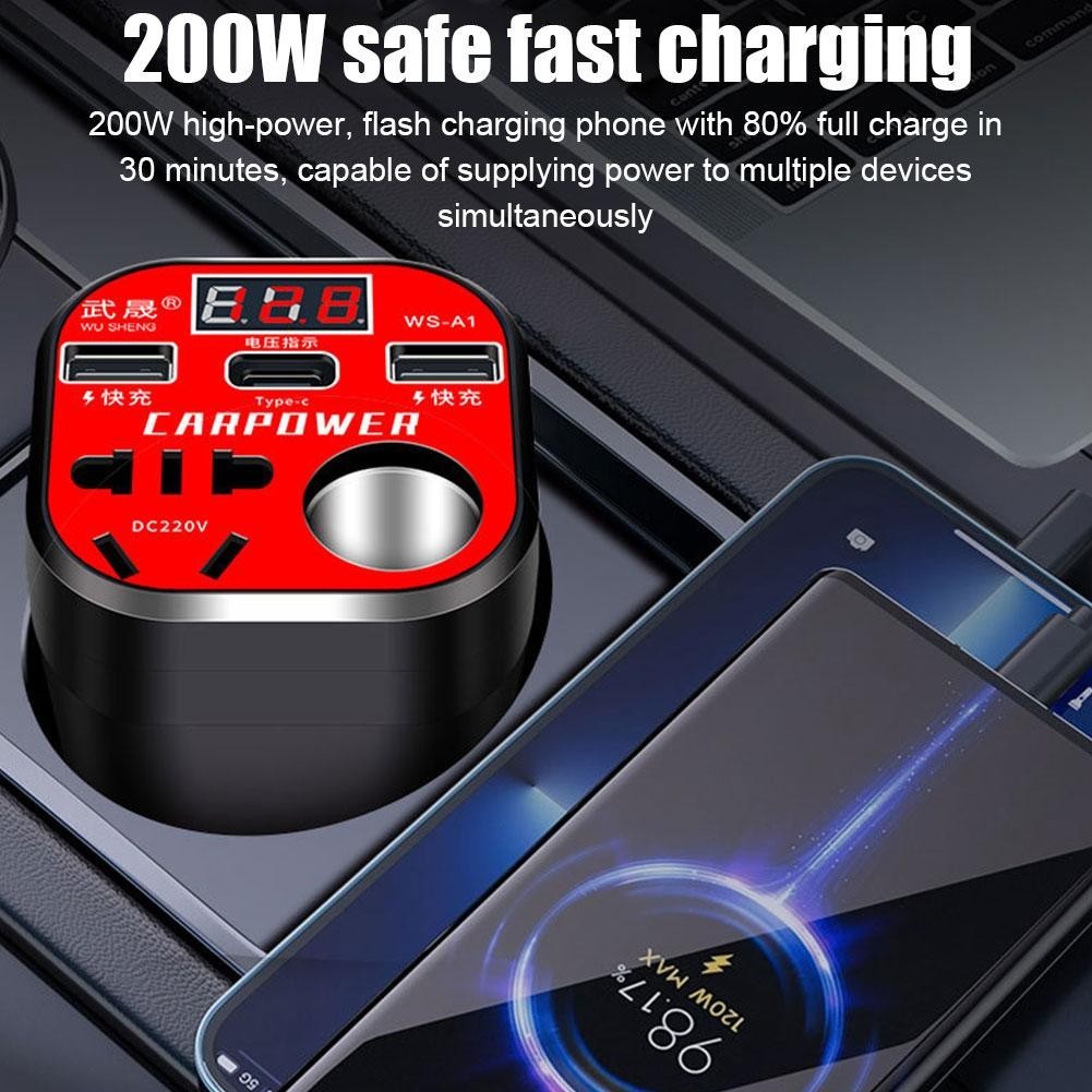 Car Mounted Inverter 12V24V Universal To 220V Car Power Intelligent ...