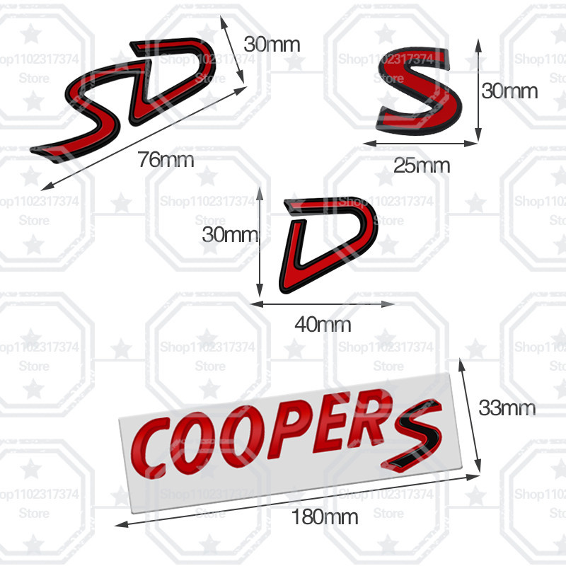 3D S SD Emblem Metal Car Side Badge Decoration Rear Trunk Sticker For ...