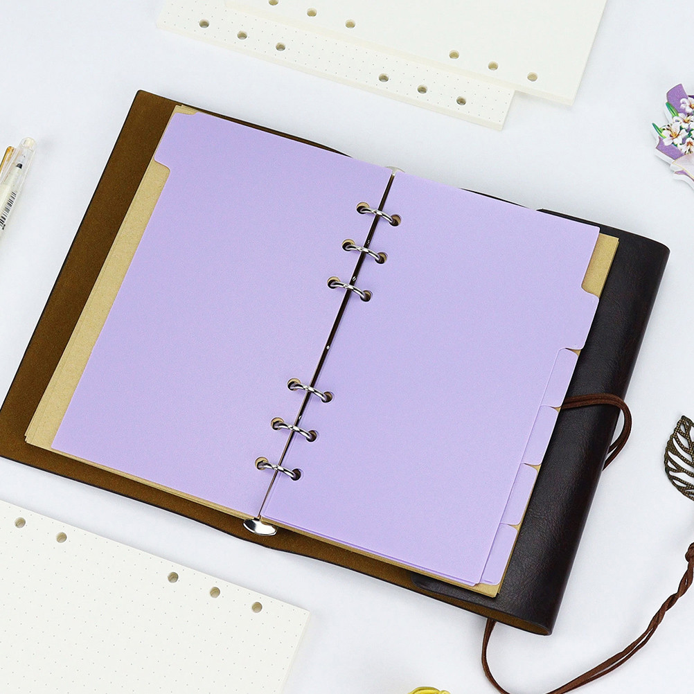 6 Sheets 6 Binder Dividers Plastic A5 Comic Book Dividers Card ...