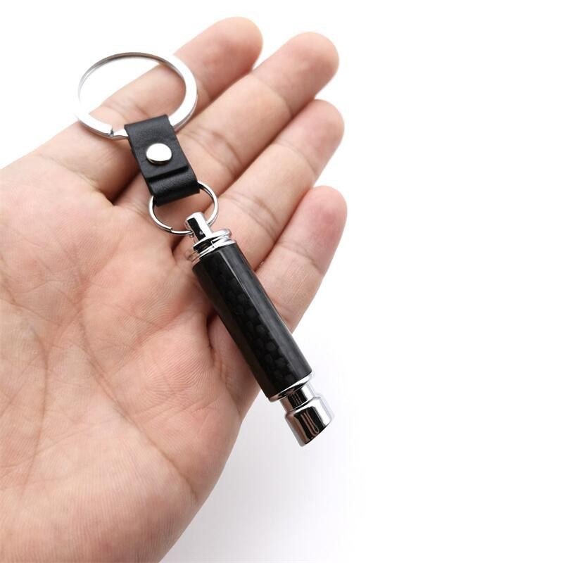 Car Exhaust Pipe Keychain Carbon Fiber Key Rings Zinc Alloy Metal ...