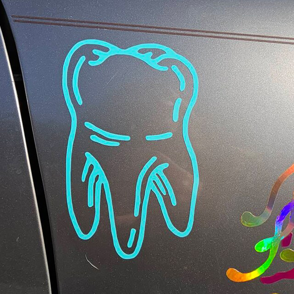 Cute Tooth Vinyl Car Stickers Die Cut Cartoon Windows Body Decor Decals ...