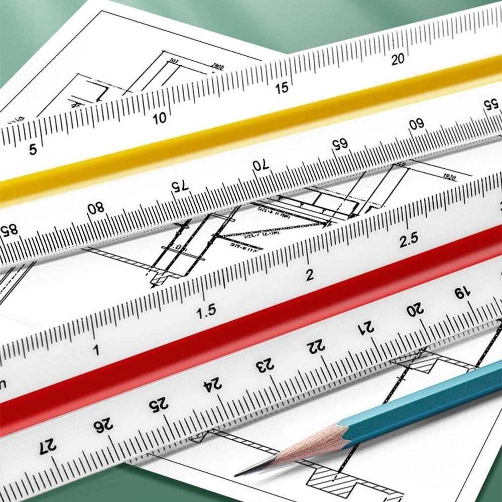 30cm Triangular Scale Ruler Multifunction Measuring Technical Drawing ...