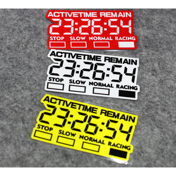 Car Styling Vinyl ACTIVE TIME REMAIN Stop Slow Normal Racing Motorcycle ...