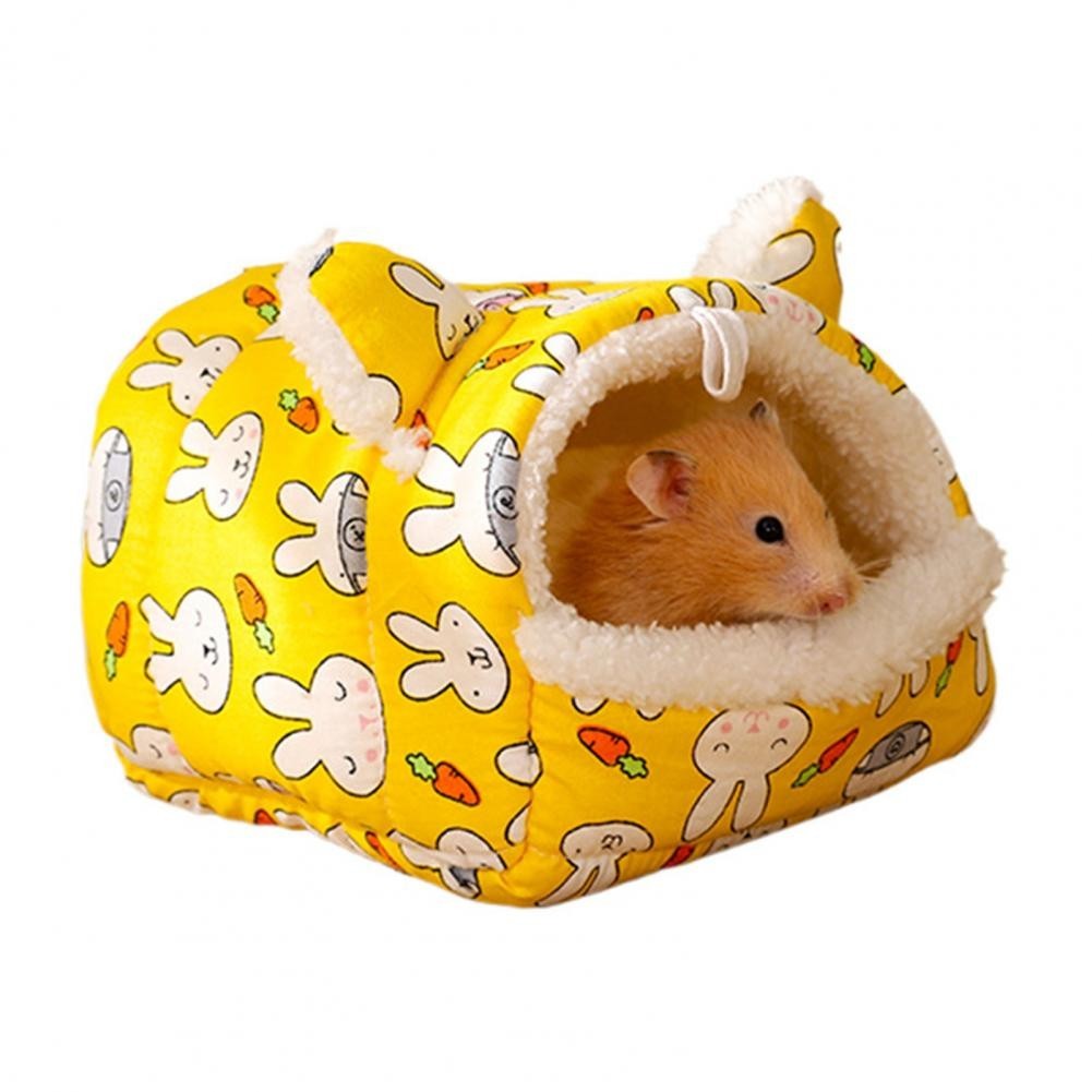 Cute Rabbit Carrot Print Pet Bed Cartoon Shape Pet Bed Cozy Hamster House Cartoon Rabbit Carrot