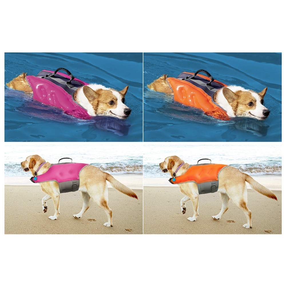 Inflatable Dog Life Jacket Dogs Swimming Life Jacket Pet Adjustable ...