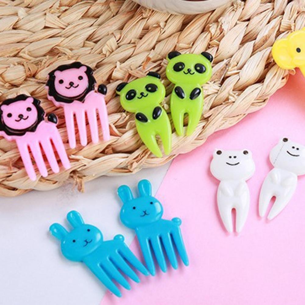 Food Grade Fruit Fork Solid Fruit Fork Reusable Cartoon Animal Fruit ...