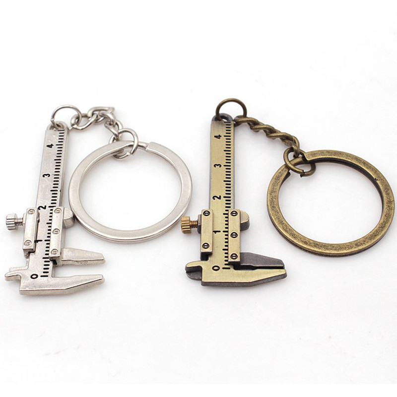 Fashion Car Key Tiny Vernier Caliper Keychain Movable Measuring Gauge ...