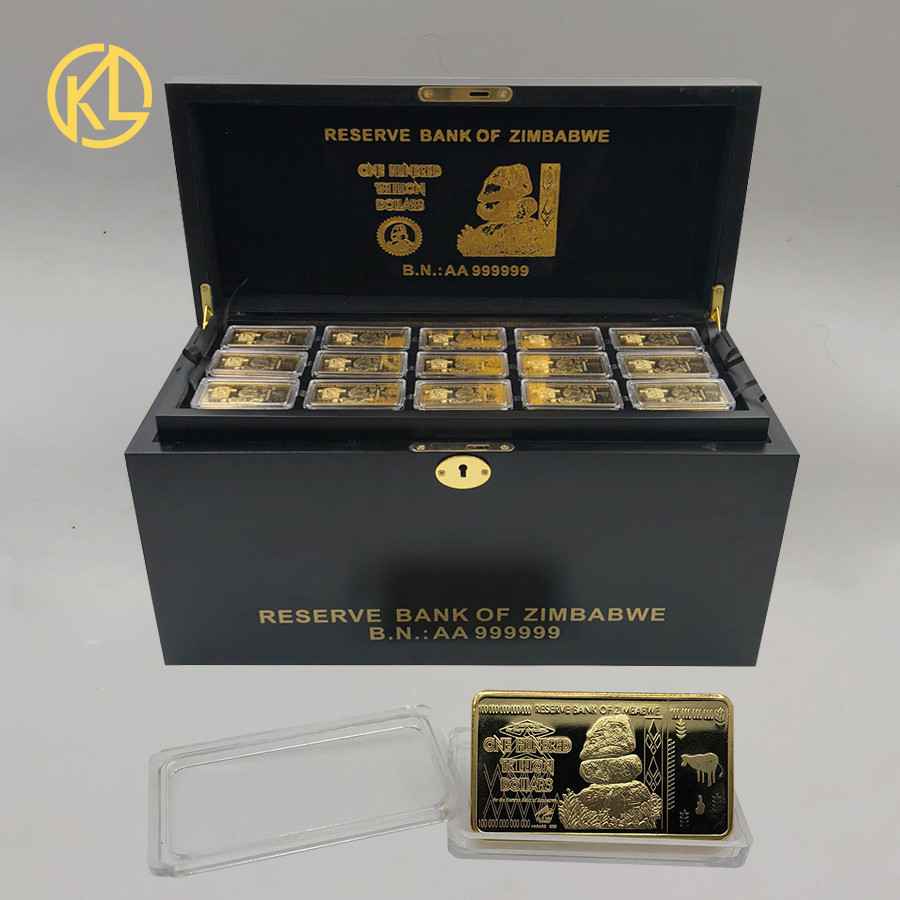 Free Fedex Shipping 270pcs Gold plated 100 Trillion Dollars Zimbabwe ...