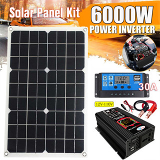 ☆6000w Solar Power Generation System 12v To 110 220v Inverter Kit 30a 