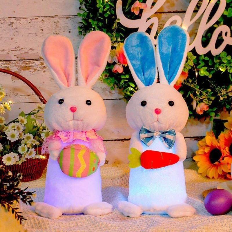 Rabbit Plush Toy Cute Standing Bunny Statue With LED Light unique ...