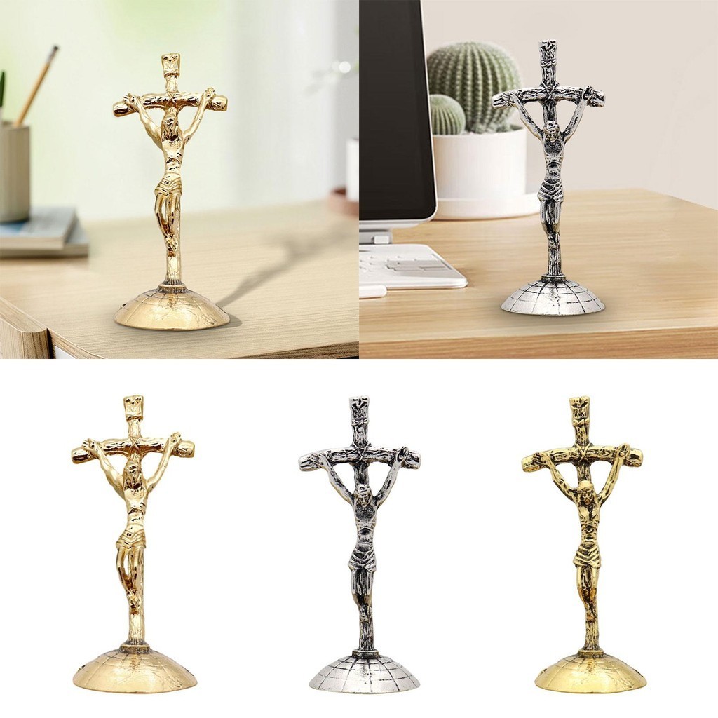 Tabletop Crucifix Standing Cross Catholic Decor Height 8.1cm Christian ...