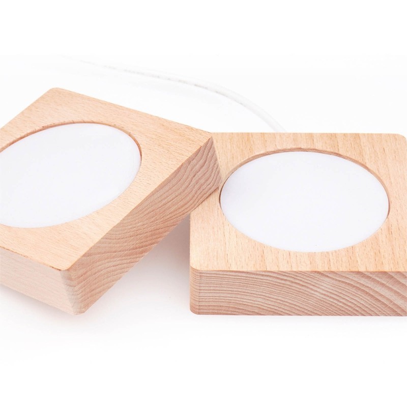 448B Upgrade Wooden LED Display Base Light Display Base Crystal Glass ...