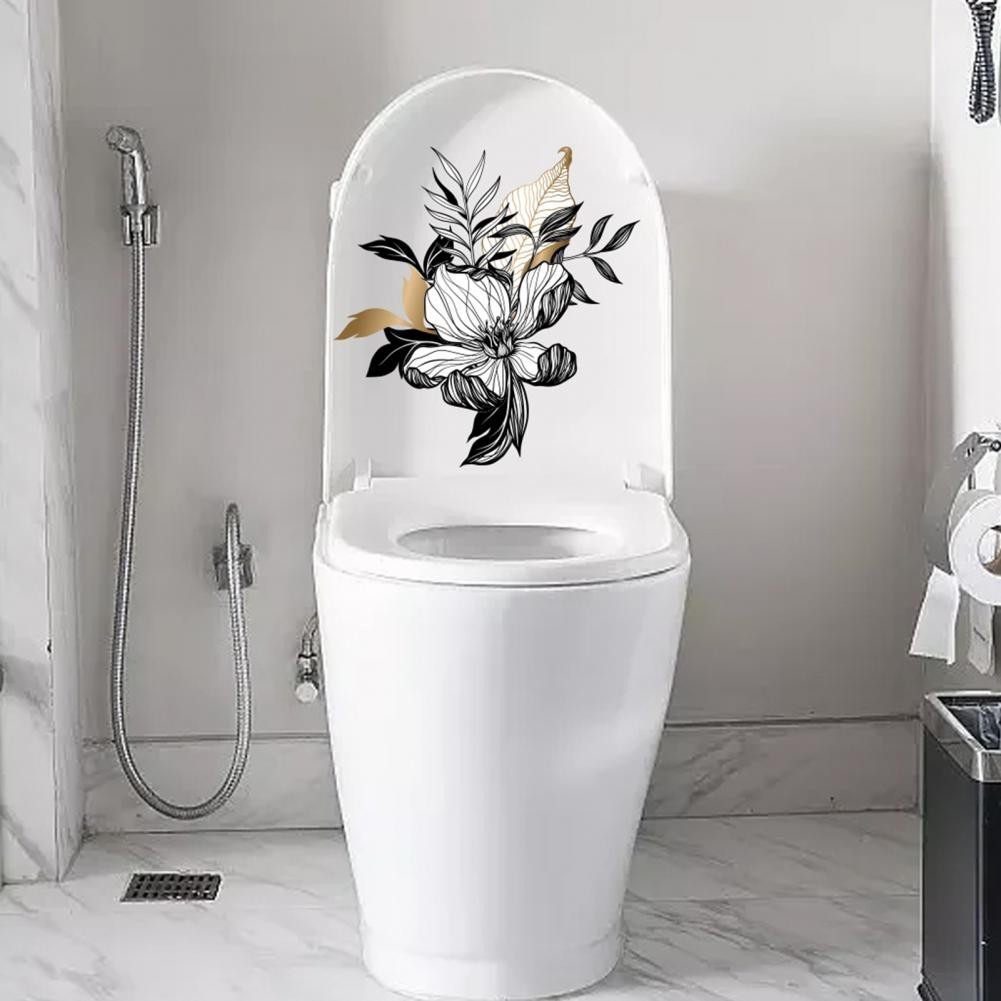 Toilet Sticker Pvc Wall Charming Floral Wall Decals Removable Toilet ...