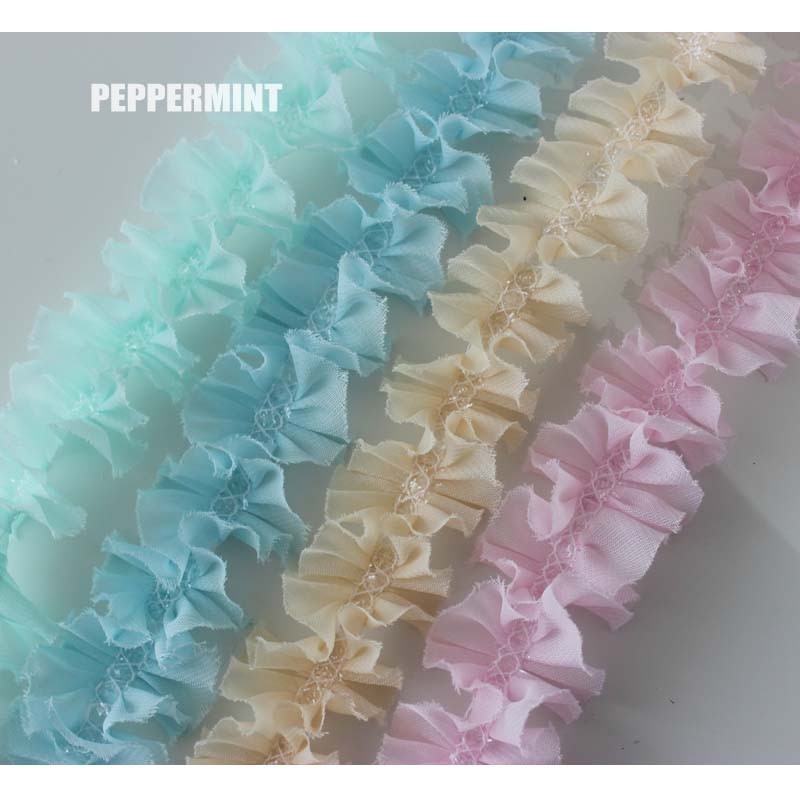 3Yards 30mm Frayed Edged Chiffon Trim Peach Fringe Ribbon Wedding ...