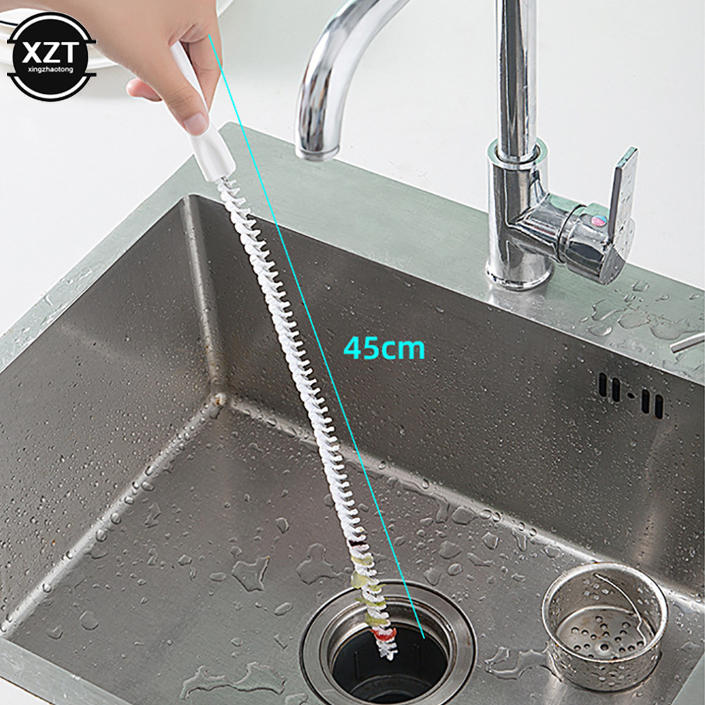 Pipe Dredging Brush Bathroom Hair Sewer Kitchen Sink Cleaning Brush ...