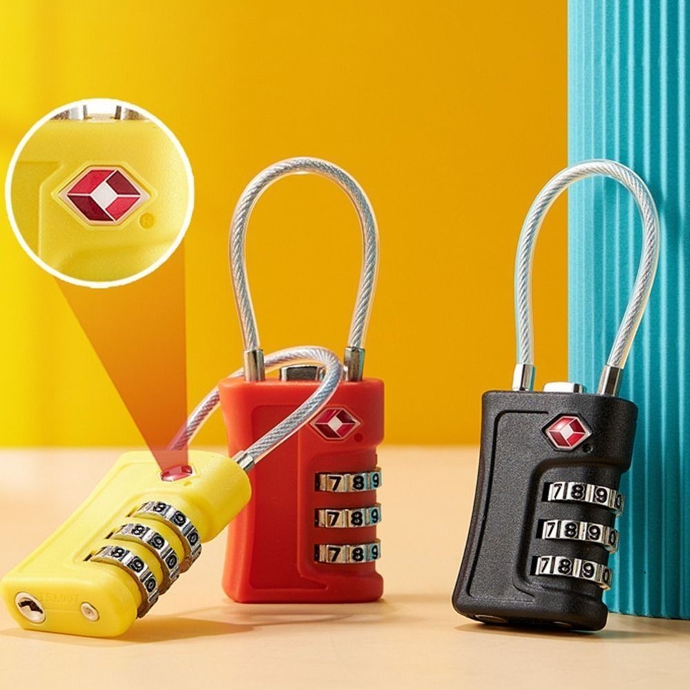 TSA 3 Digit Combination Lock Wire Rope Anti-theft Cabinet Lock Security ...