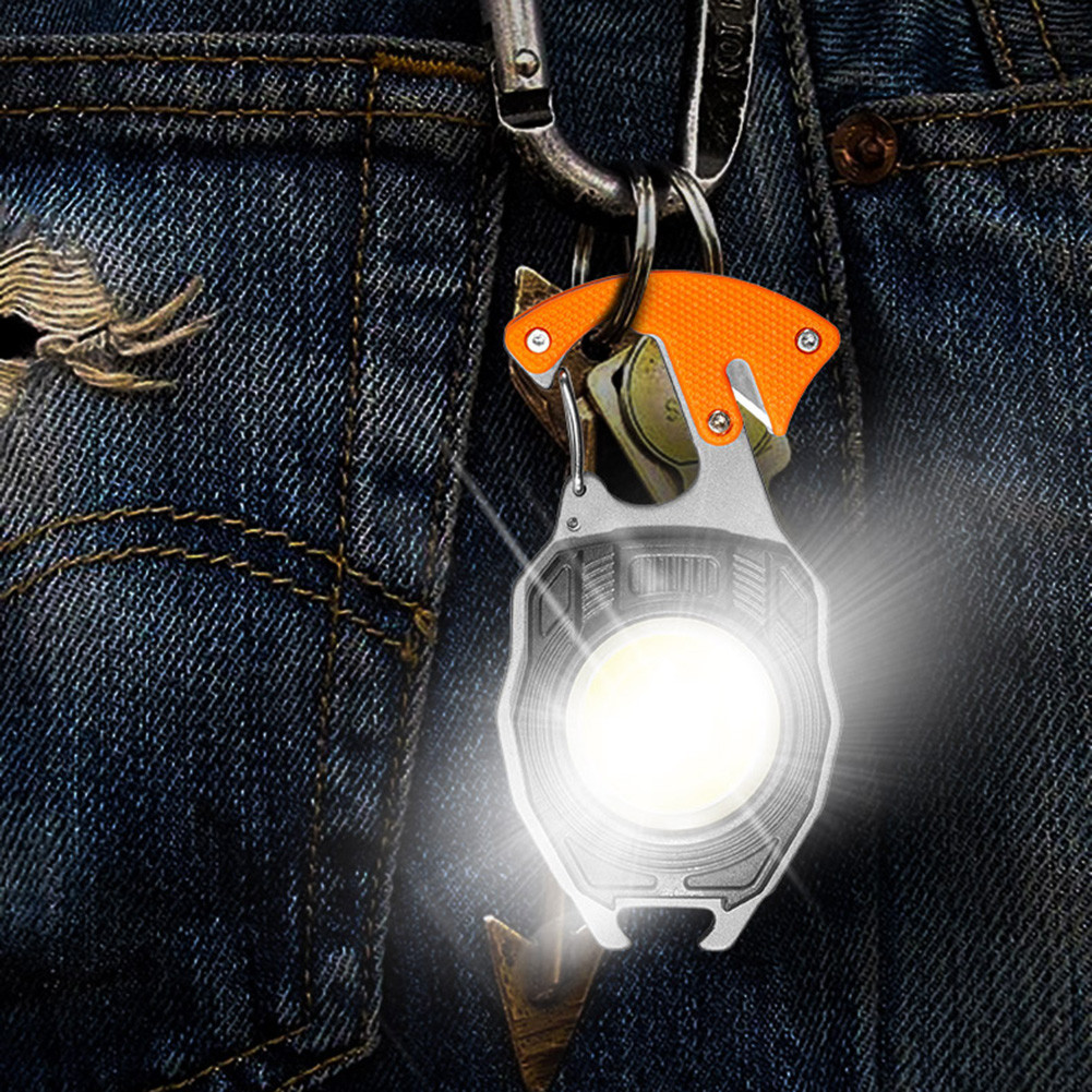Mini LED COB Flashlight Work Light 3-Gear Rechargeable Keychain Light ...
