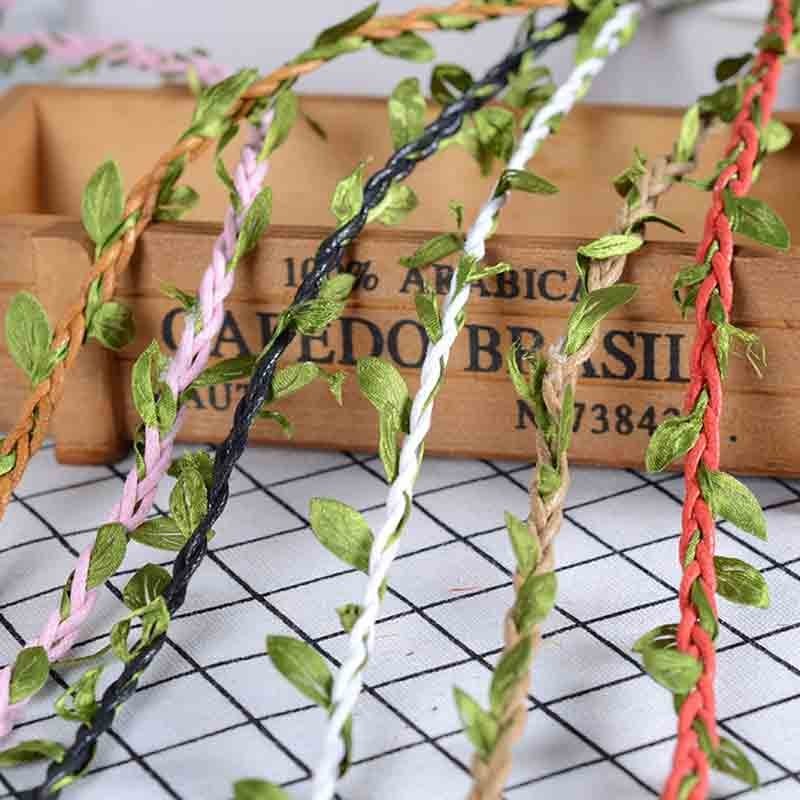 5M DIY Arrival Leaf Rope Natural Hessian Jute Twine Rope Burlap Ribbon ...