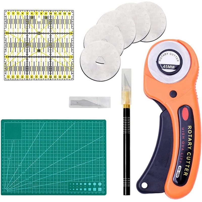 ☫45mm Rotary Cutter Set-Fabric Cutter with Storage Bag, A4 Self Healing ...