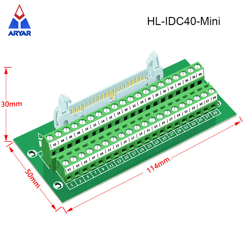 IDC40P 40-polig Klemmenblok - PLC Interface Breakout Bord Voor Mitsubishi Servo, DIN Rail Montage, Met Beugel En Schroeven