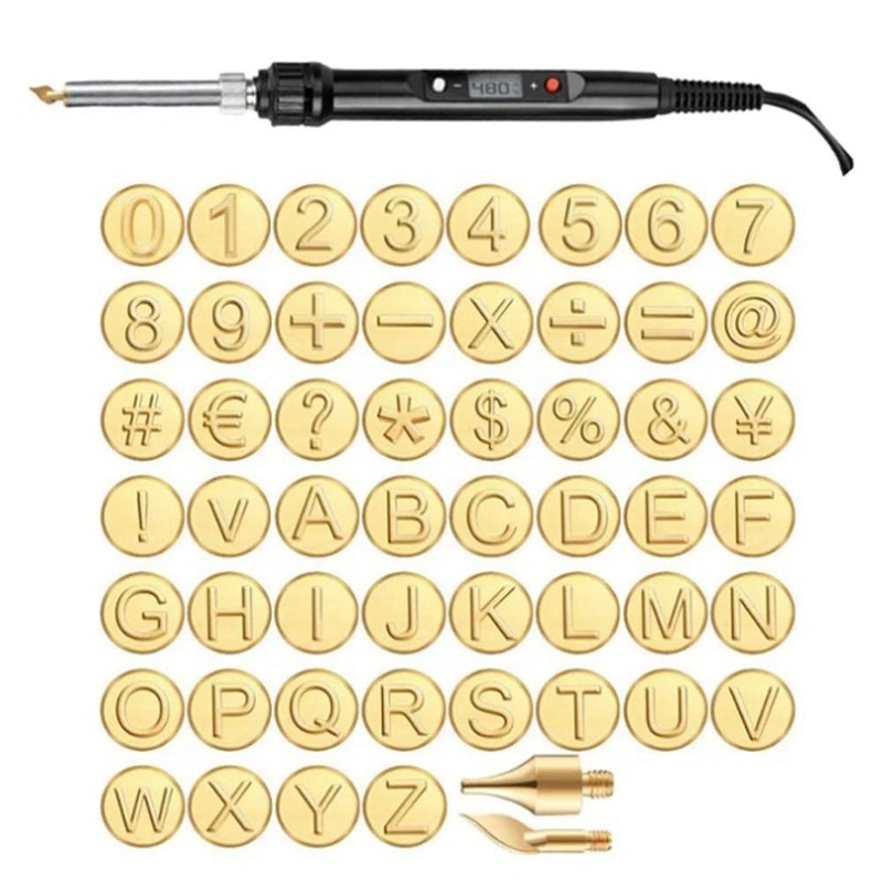 ⓞWood Burning Alphabet Stamp Set 26 Letters Copper Mold For DIY Wood