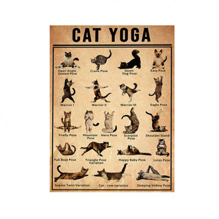 ☝Yoga Canvas Poster Dog Yoga Asanas Cat Yoga Art Prints Practice Yoga ...