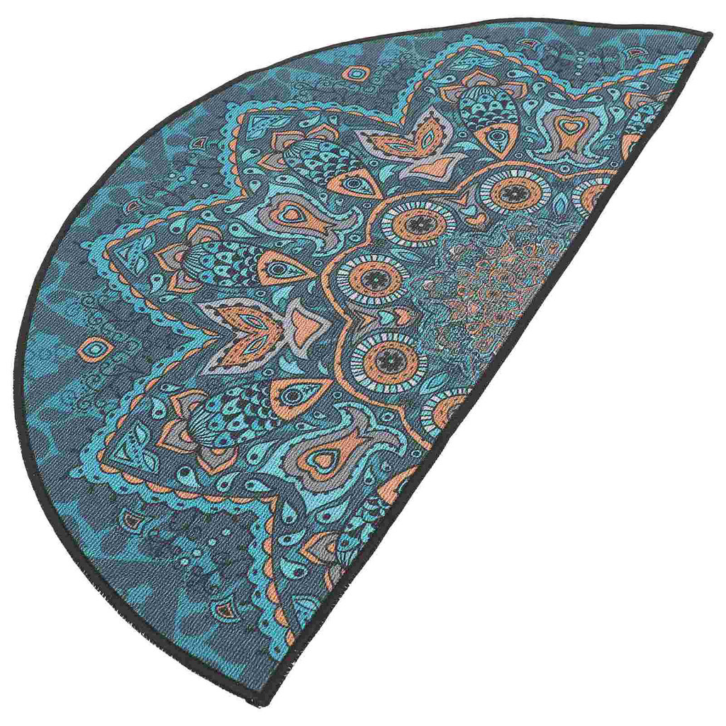 Bohemian Floor Mat Half-round Rug Boho Bath Rugs Doormat Polyester ...