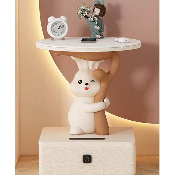 Rabbit bedside table wireless fingerprint lock intelligent animal ...